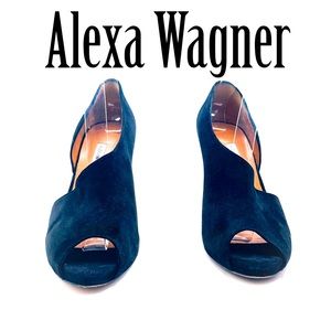 Alexa Wagner D’orsay Suede Black Stiletto Heels 9